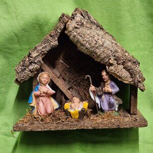 Vintage Nativity Scene Made In Italy Christmas Holiday Decor Jesus Mary Joseph